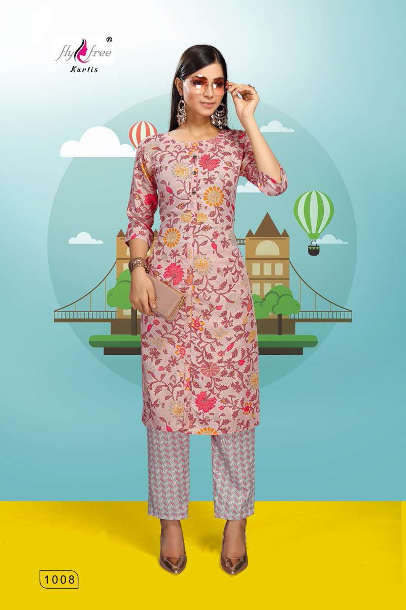 Fly Free Roller Fancy Ethnic Wear Latest Kurti With Bottom Collection